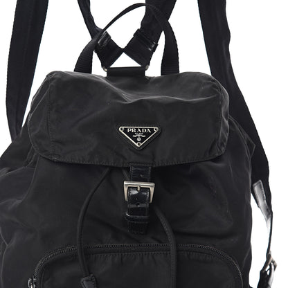 Prada Nylon Vela Medium Cinch Backpack Black 7 of 11
