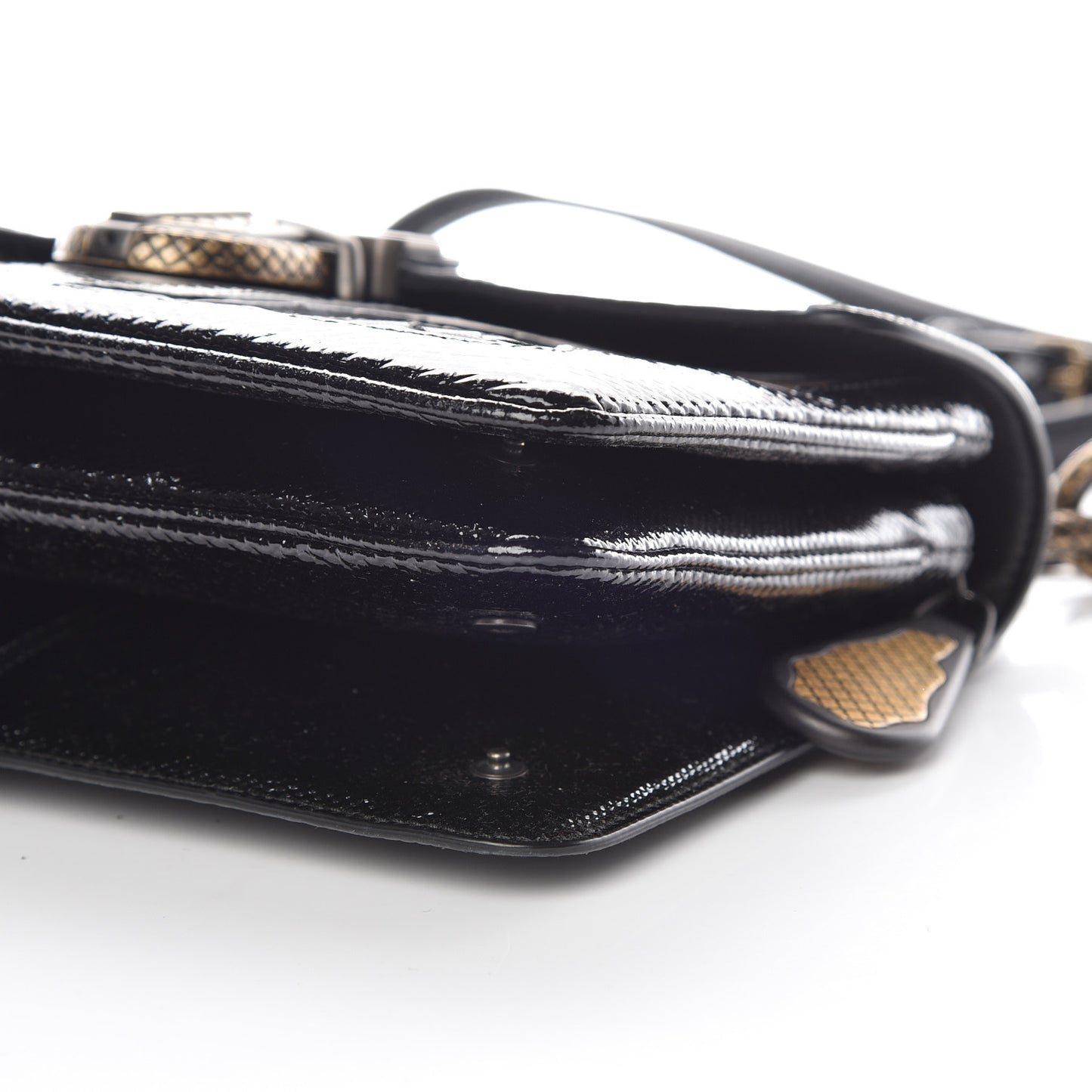 Karung Ostrich Nappa Intrecciato Darling Shoulder Bag Black