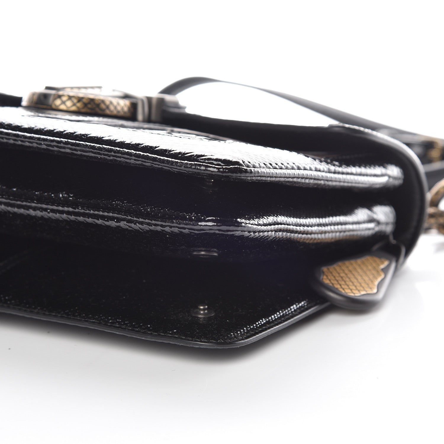 Bottega Veneta Karung Ostrich Nappa Intrecciato Darling Shoulder Bag Black 6 of 10