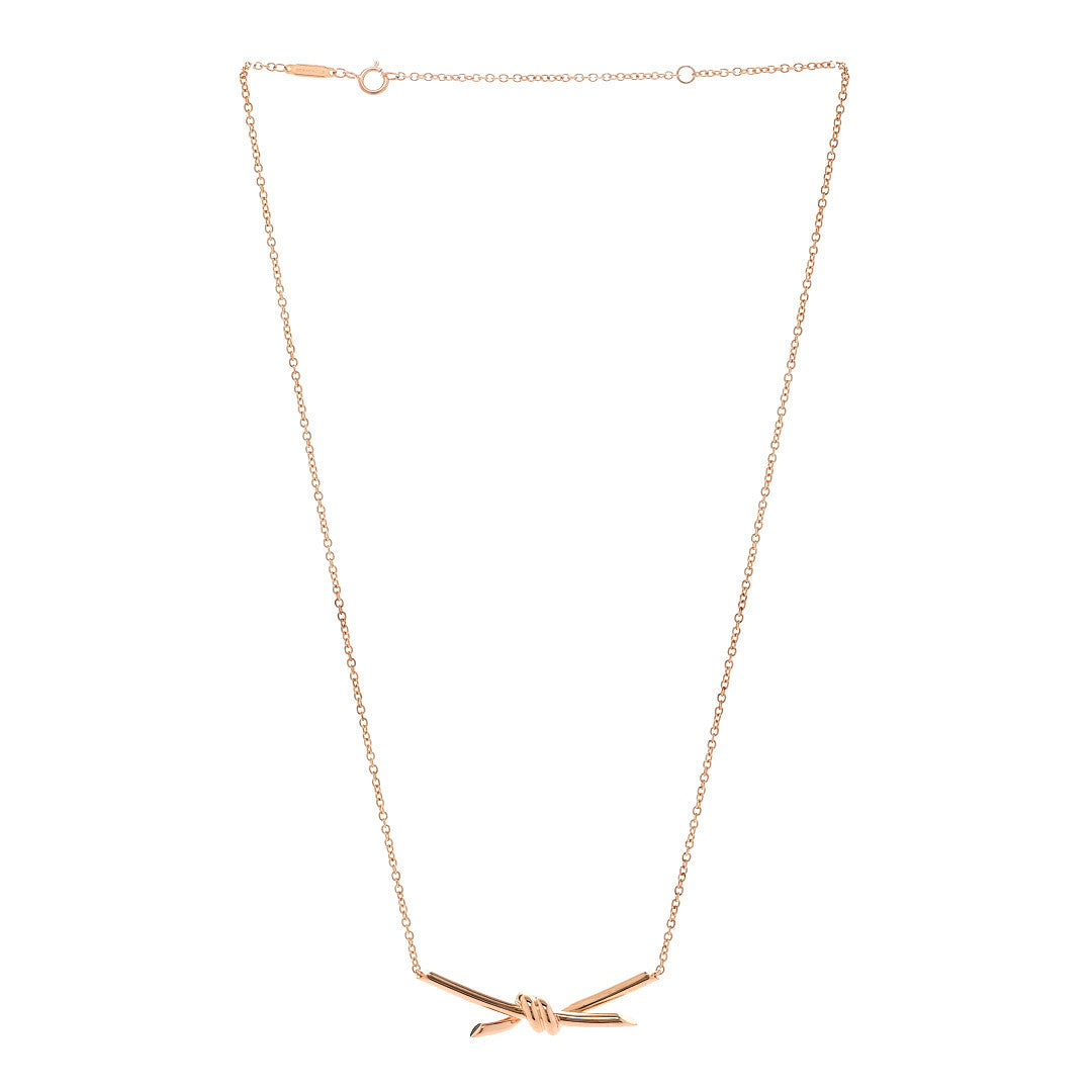 Tiffany 18K Rose Gold Knot Necklace 3 of 6