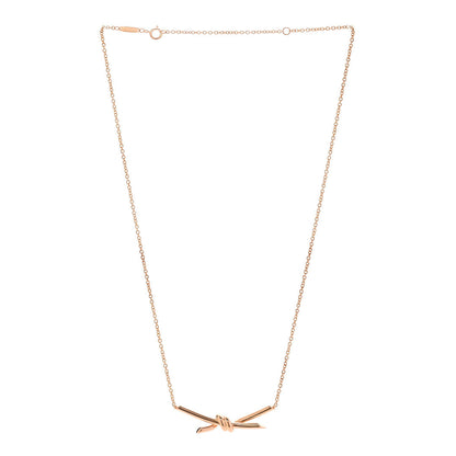 Tiffany 18K Rose Gold Knot Necklace 3 of 6