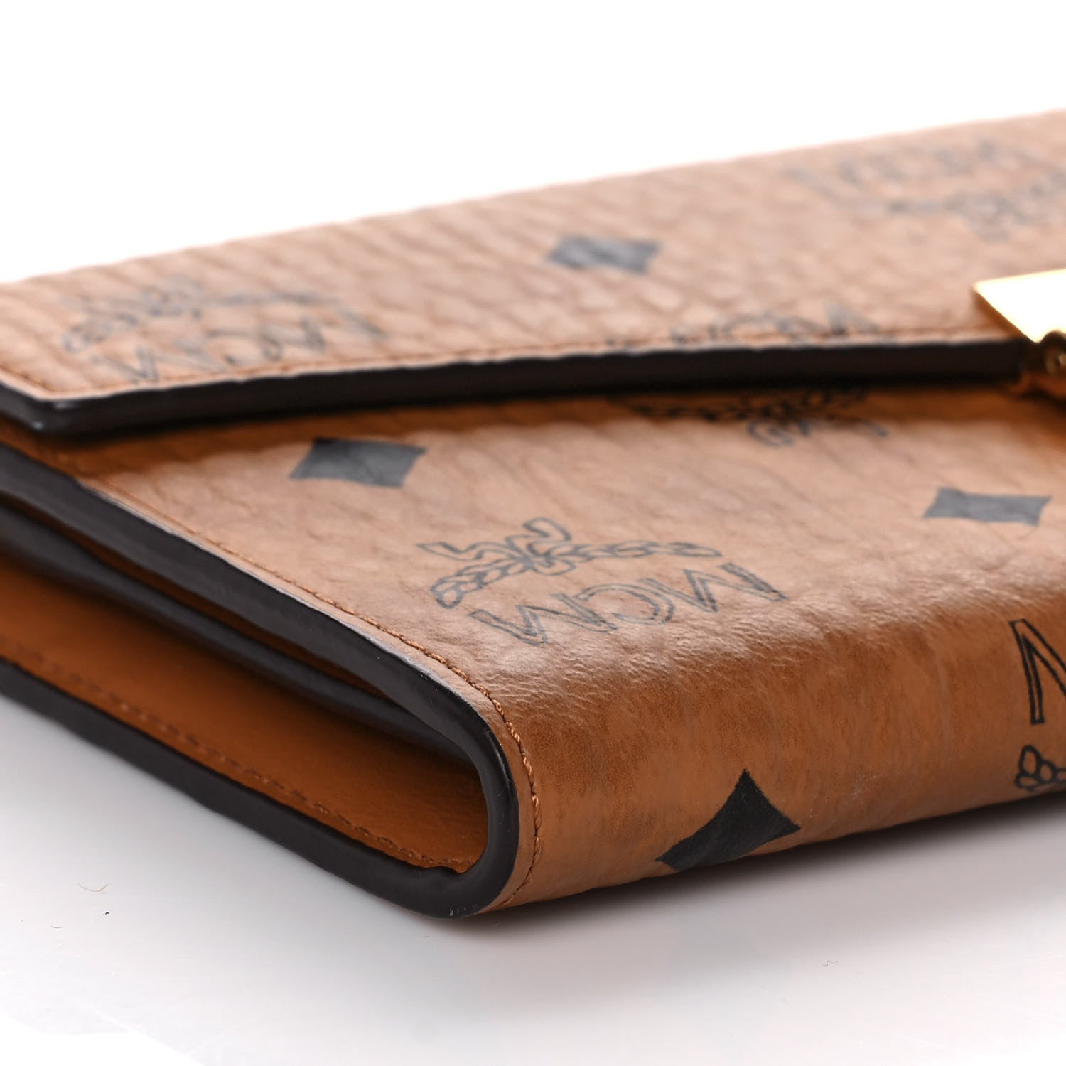 MCM Visetos Large Patricia Chain Wallet Cognac 6 of 8