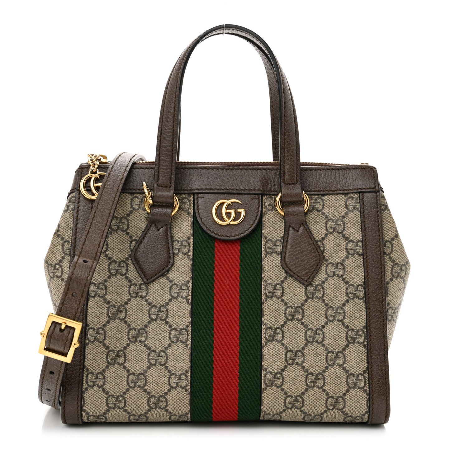GG Supreme Monogram Small Ophidia Tote Bag Brown