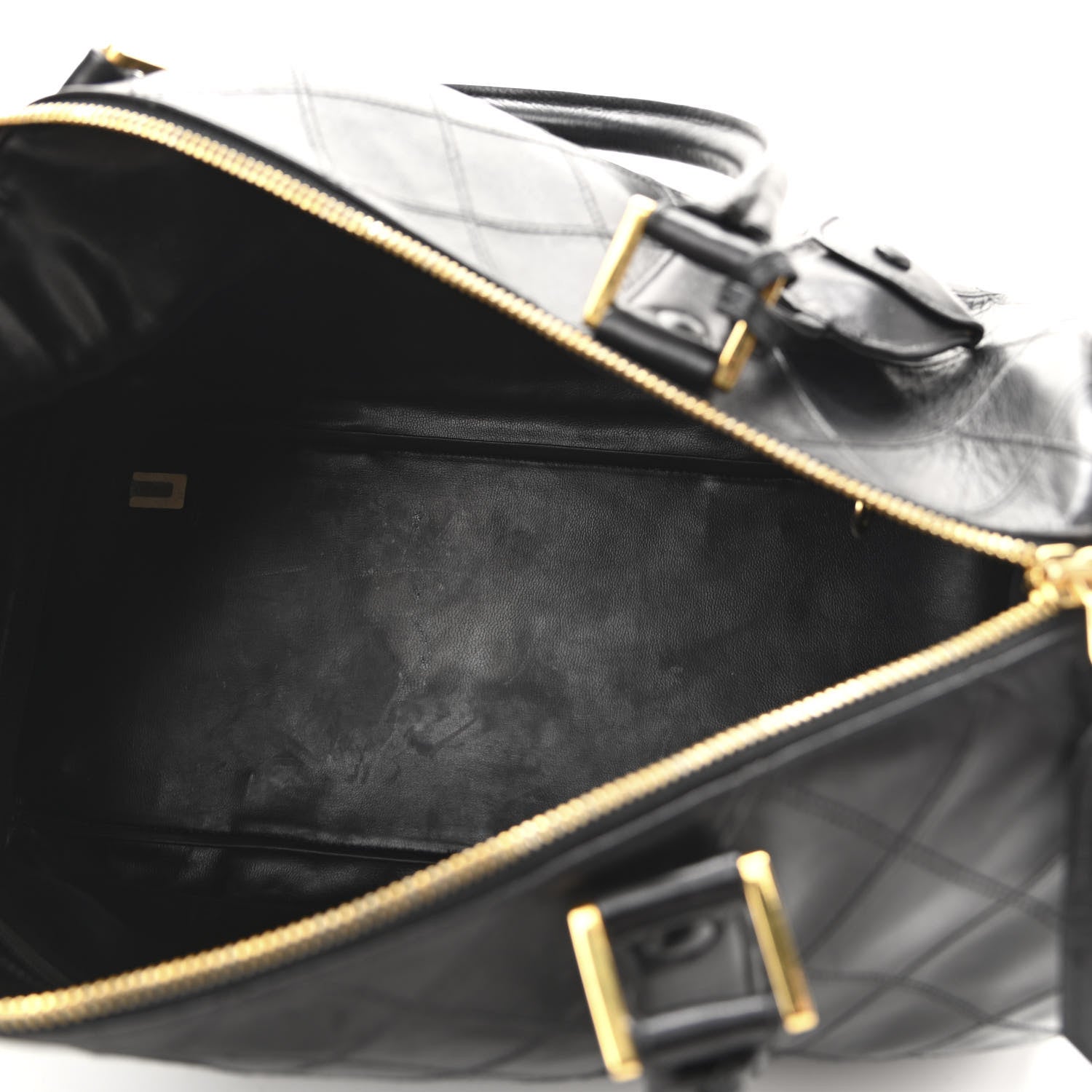 Chanel Calfskin Stitched CC Boston Black 6 of 16