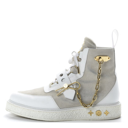 Louis Vuitton Calfskin Suede Mens Creeper Ankle Boots 9.5 White 1 of 9