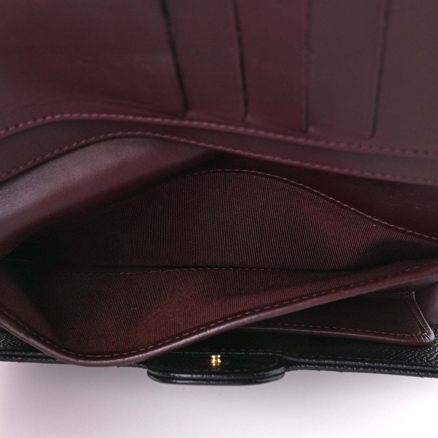 Caviar Quilted Large Flap Wallet Black