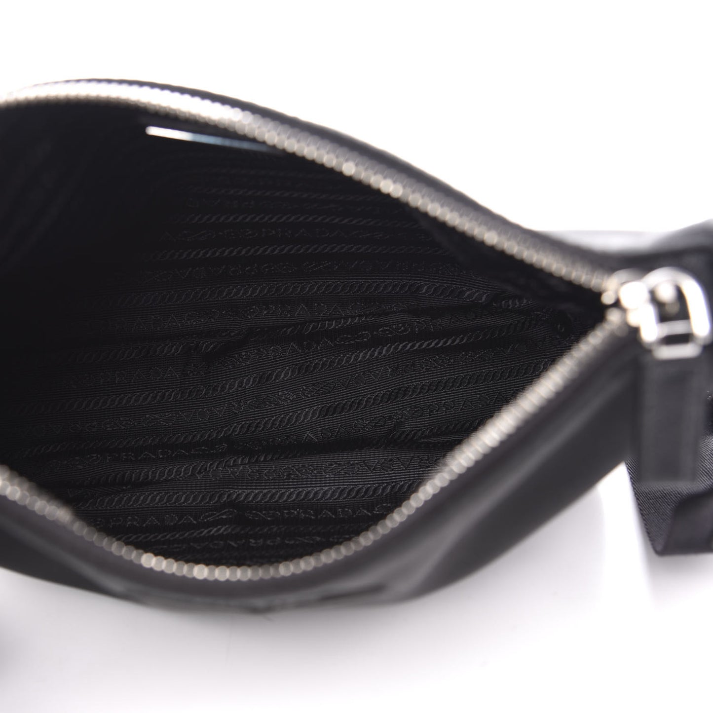 Nylon Rubber Logo Compact Crossbody Bag Black