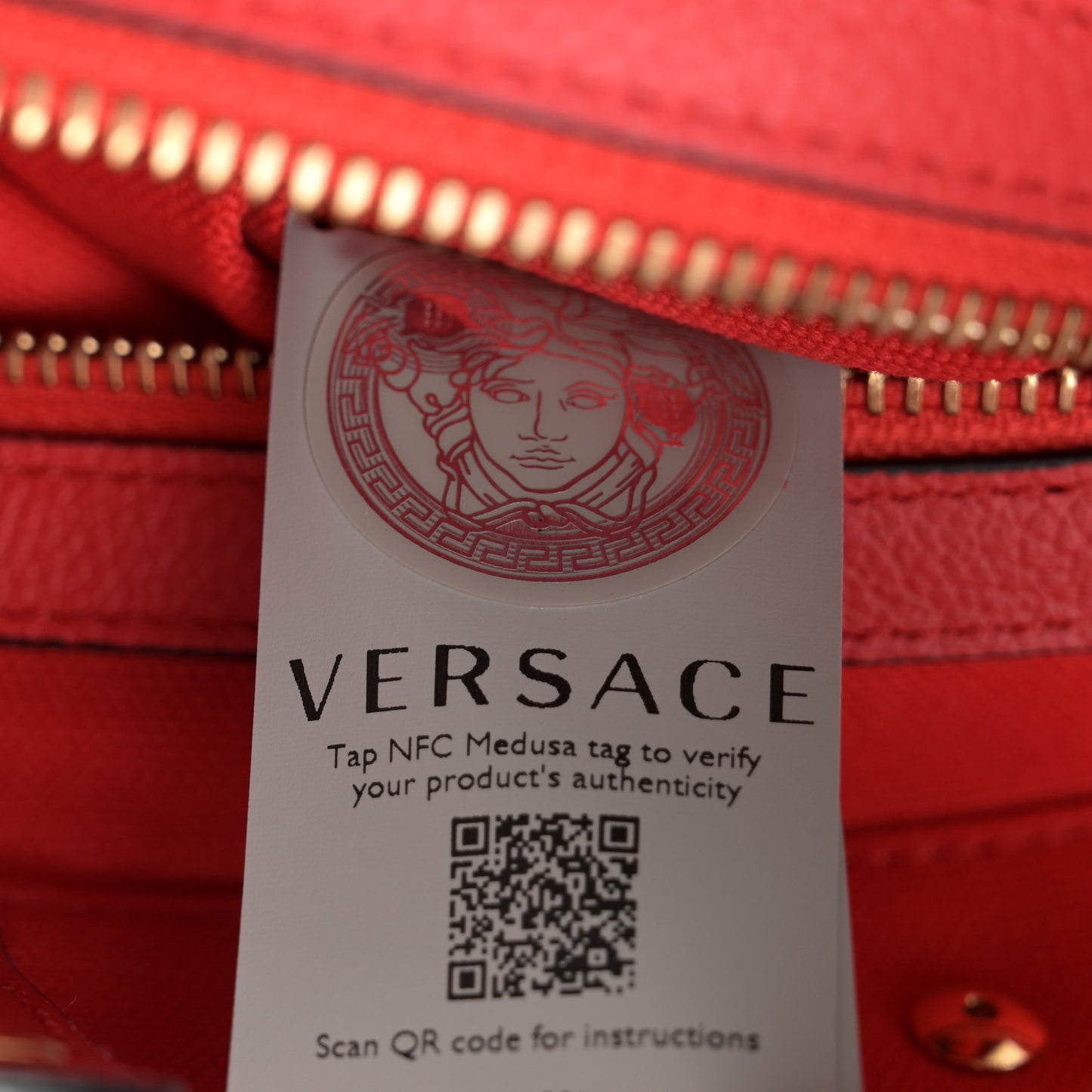 Canvas Calfskin La Medusa Tote Bag Red
