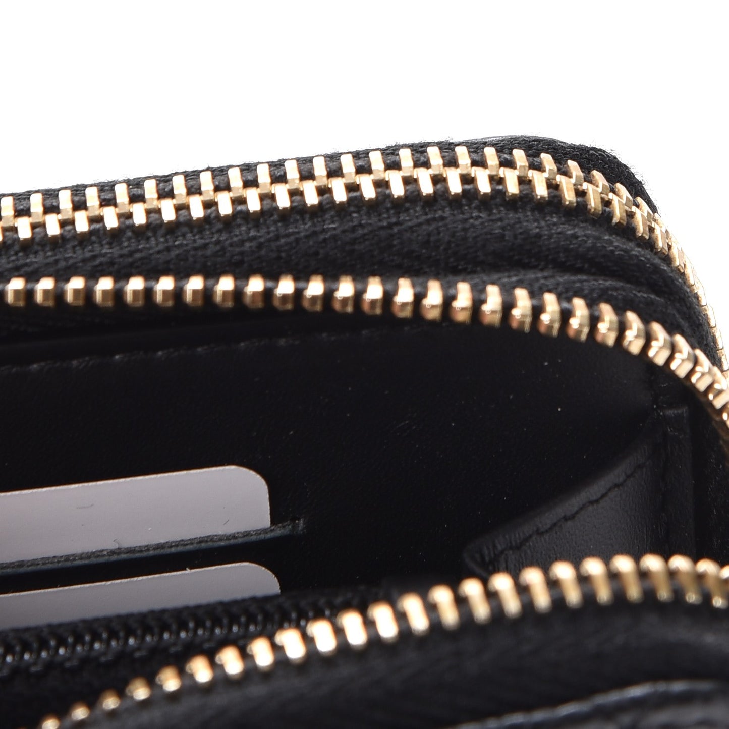 Caviar Quilted Large Zip Around Wallet Black