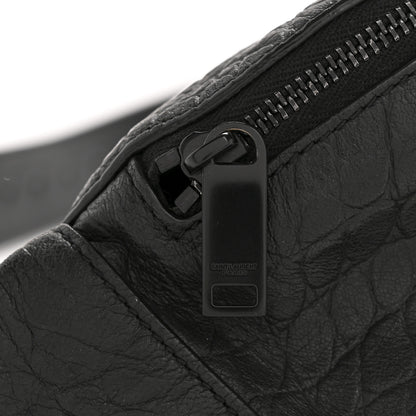 Saint Laurent Calfskin Crocodile Embossed Monogram Belt Bag Black 14 of 14