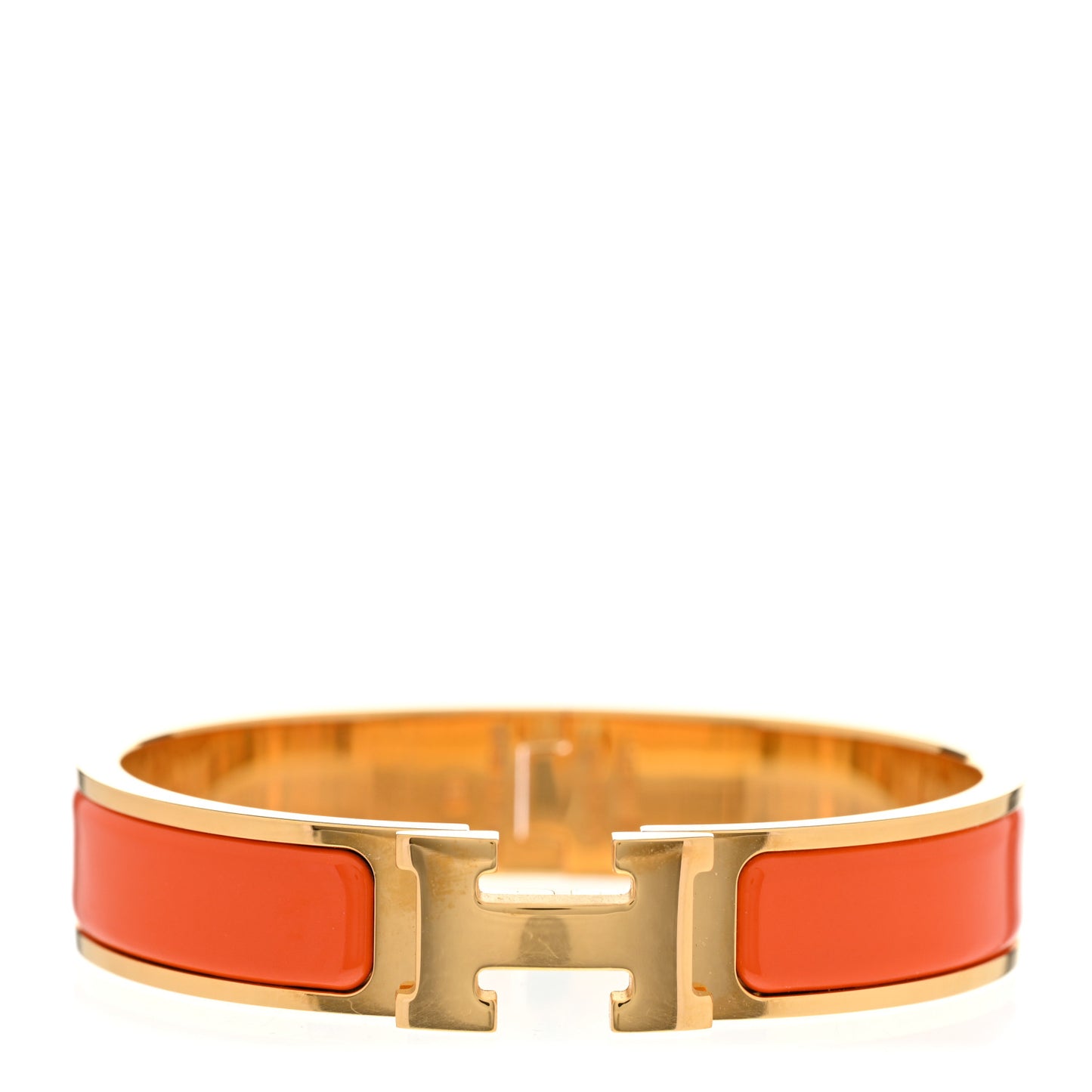 Enamel Narrow Clic Clac H Bracelet PM Orange