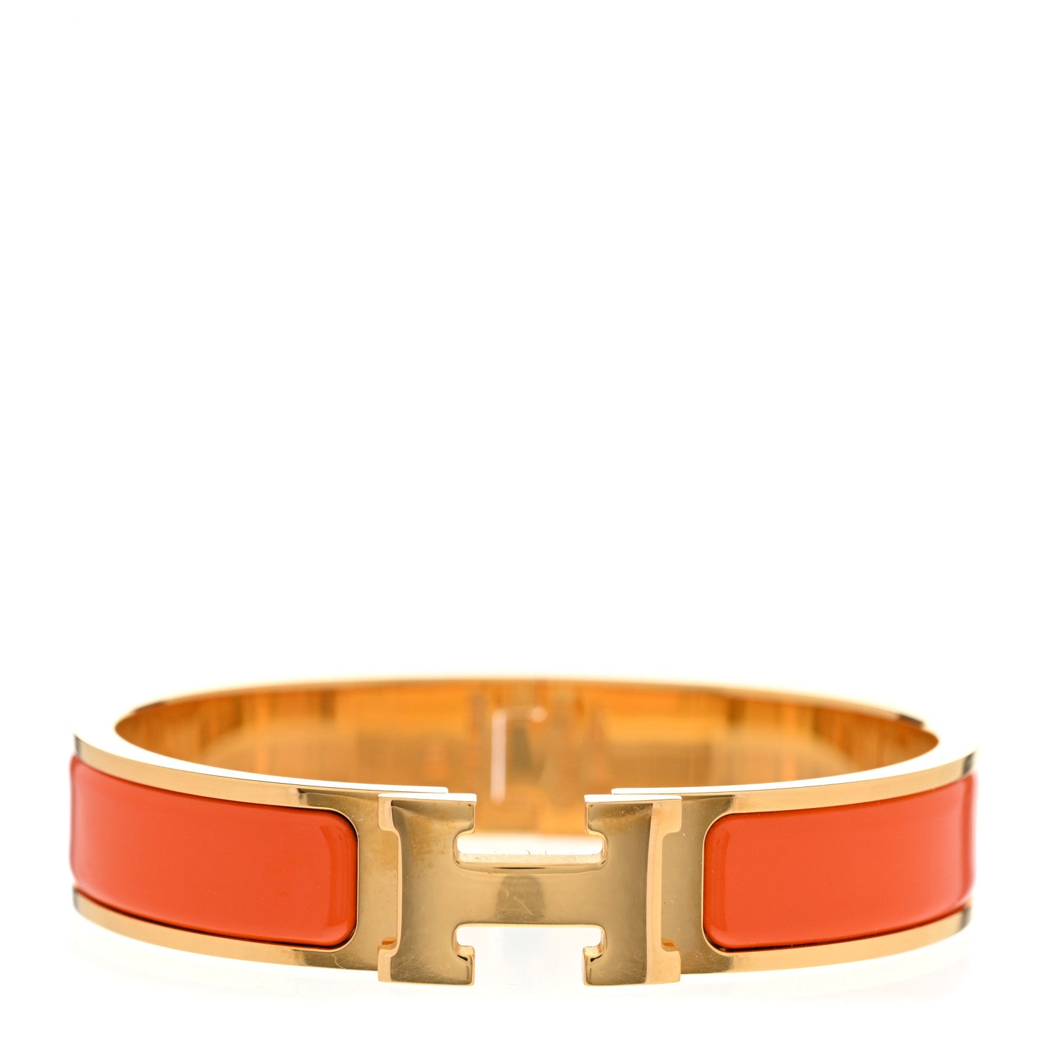 Hermes Enamel Narrow Clic Clac H Bracelet PM Orange 1 of 5