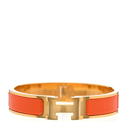 Hermes Enamel Narrow Clic Clac H Bracelet PM Orange 1 of 5