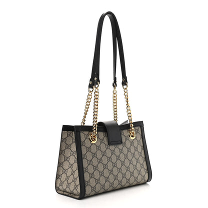 Gucci GG Supreme Monogram Small Padlock Tote Black 3 of 9