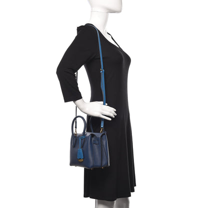 MCM Grained Calfskin Mini Milla Tote Navy 2 of 19