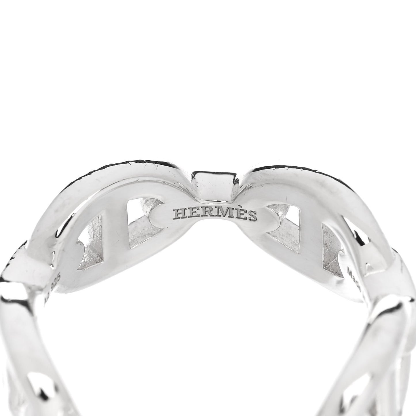 Sterling Silver PM Chaine d'Ancre Enchainee Band Ring 54 6.75