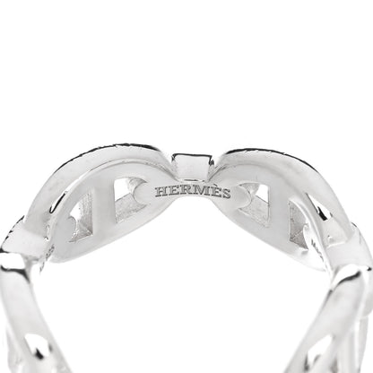 Hermes Sterling Silver PM Chaine d'Ancre Enchainee Band Ring 54 6.75 5 of 9