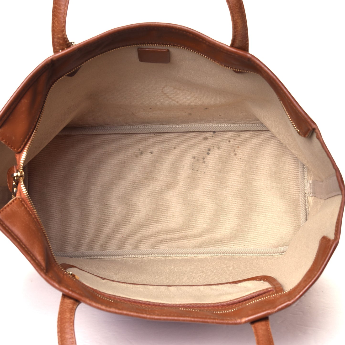 Visetos Dog Bone Striped Shopper Tote Cognac