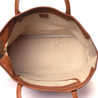 MCM Visetos Dog Bone Striped Shopper Tote Cognac 4 of 6