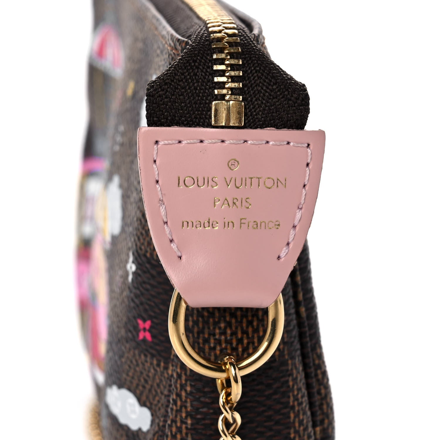 Louis Vuitton Damier Ebene 2020 Christmas Animation Big Wheel Mini Pochette Accessories Rose Ballerine 8 of 10