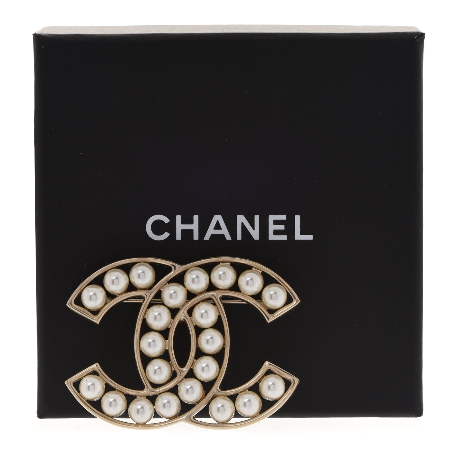 Pearl CC Brooch Light Gold