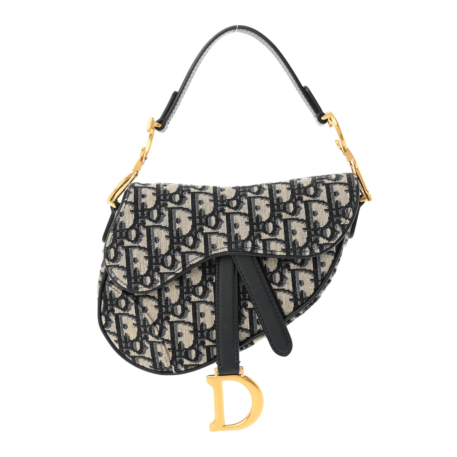 Christian Dior Oblique Mini Saddle Bag Blue 1 of 12
