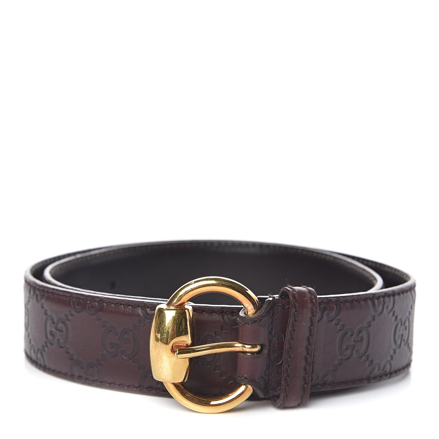 Gucci Guccissima Horsebit Buckle Belt 85 34 Brown 1 of 6