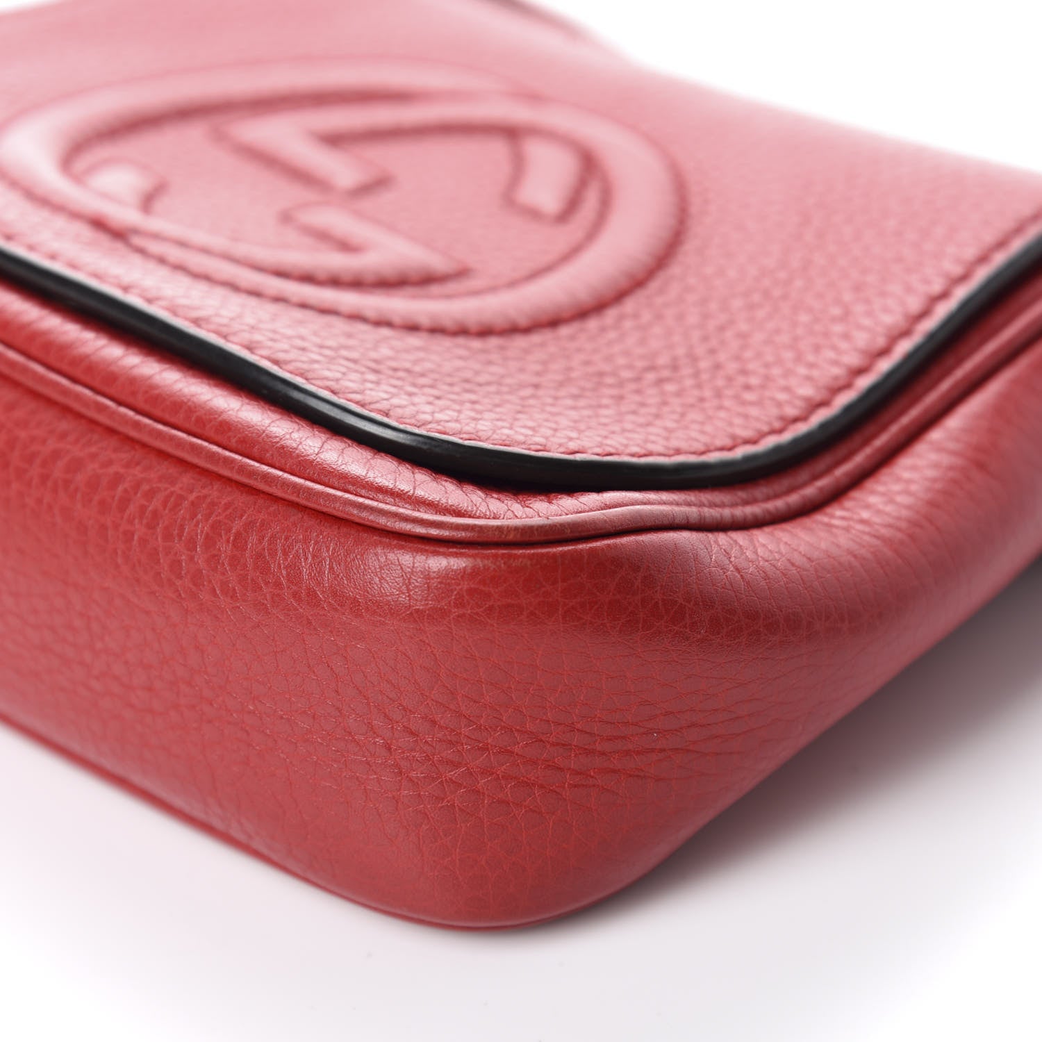 Gucci Pebbled Calfskin Small Soho Flap Crossbody Red 7 of 12