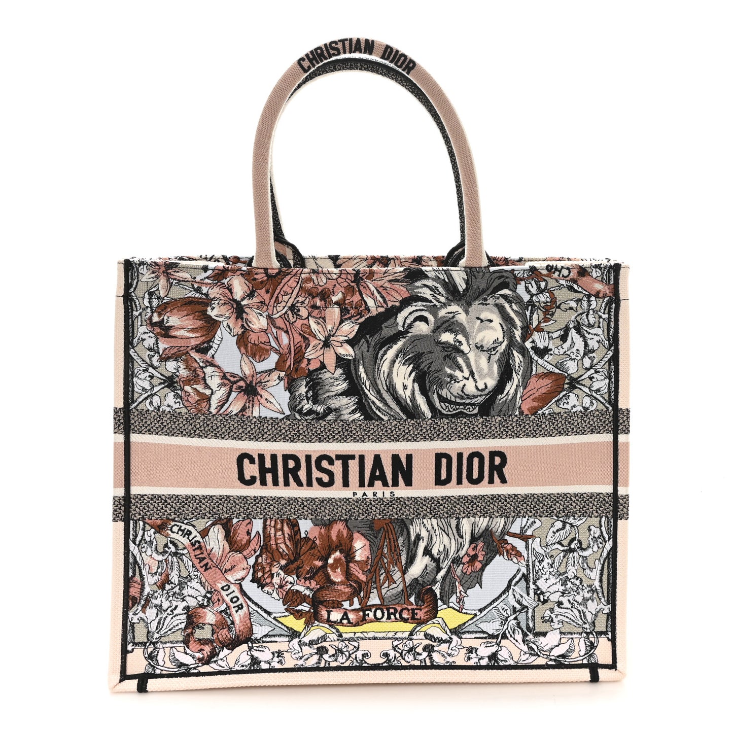 Canvas Embroidered La Force Book Tote Multicolor