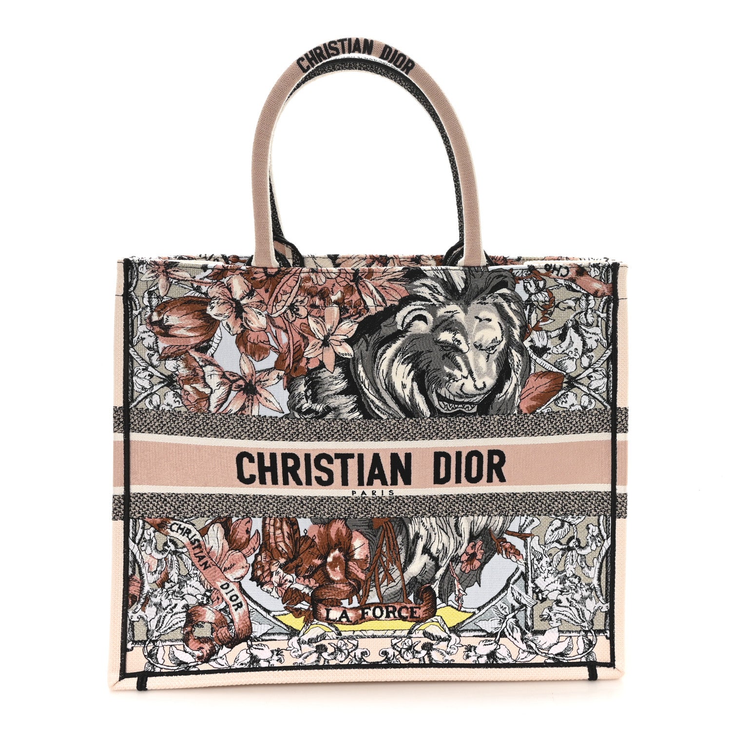 Christian Dior Canvas Embroidered La Force Book Tote Multicolor 1 of 10