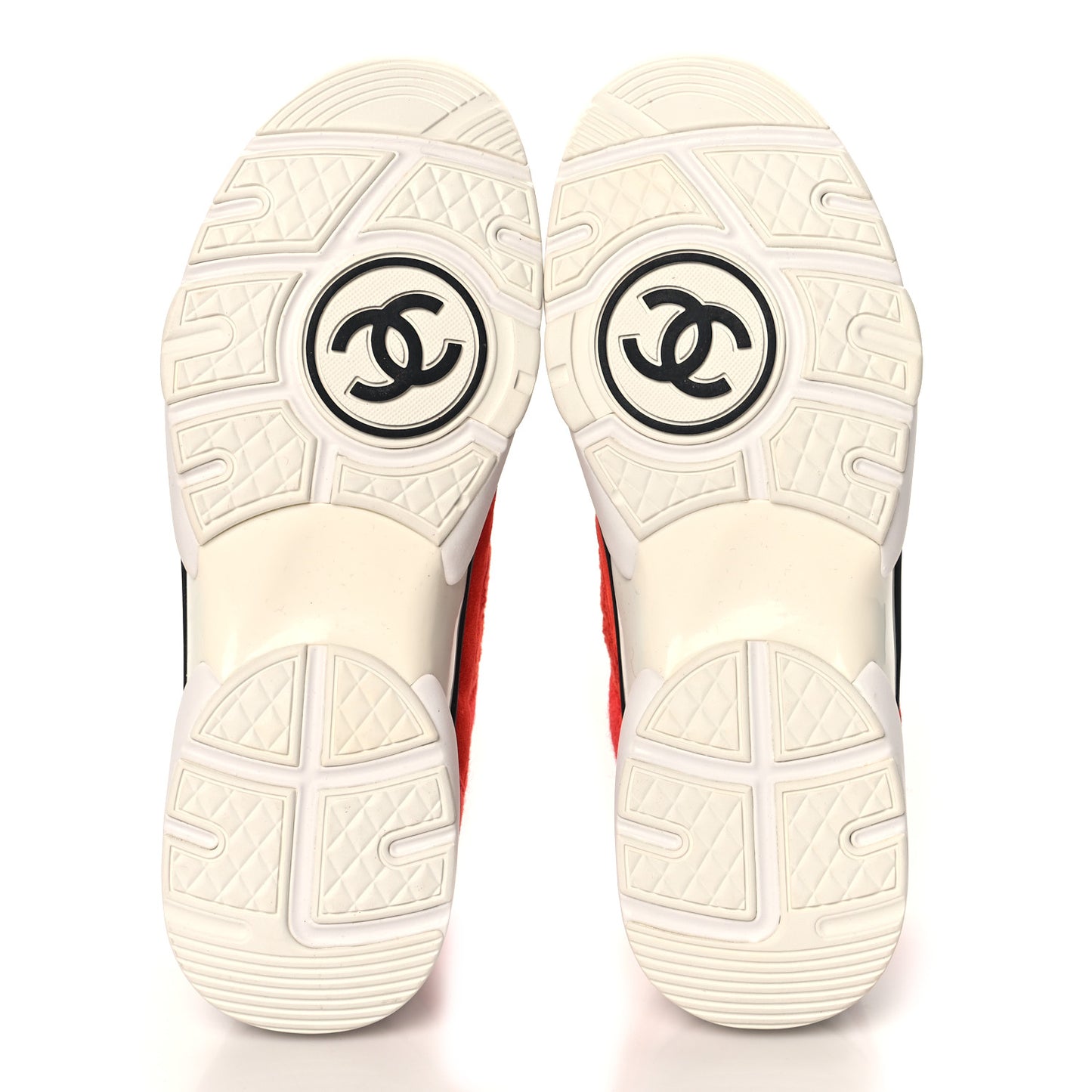 Tweed Suede Felt CC Sneakers 40 Red