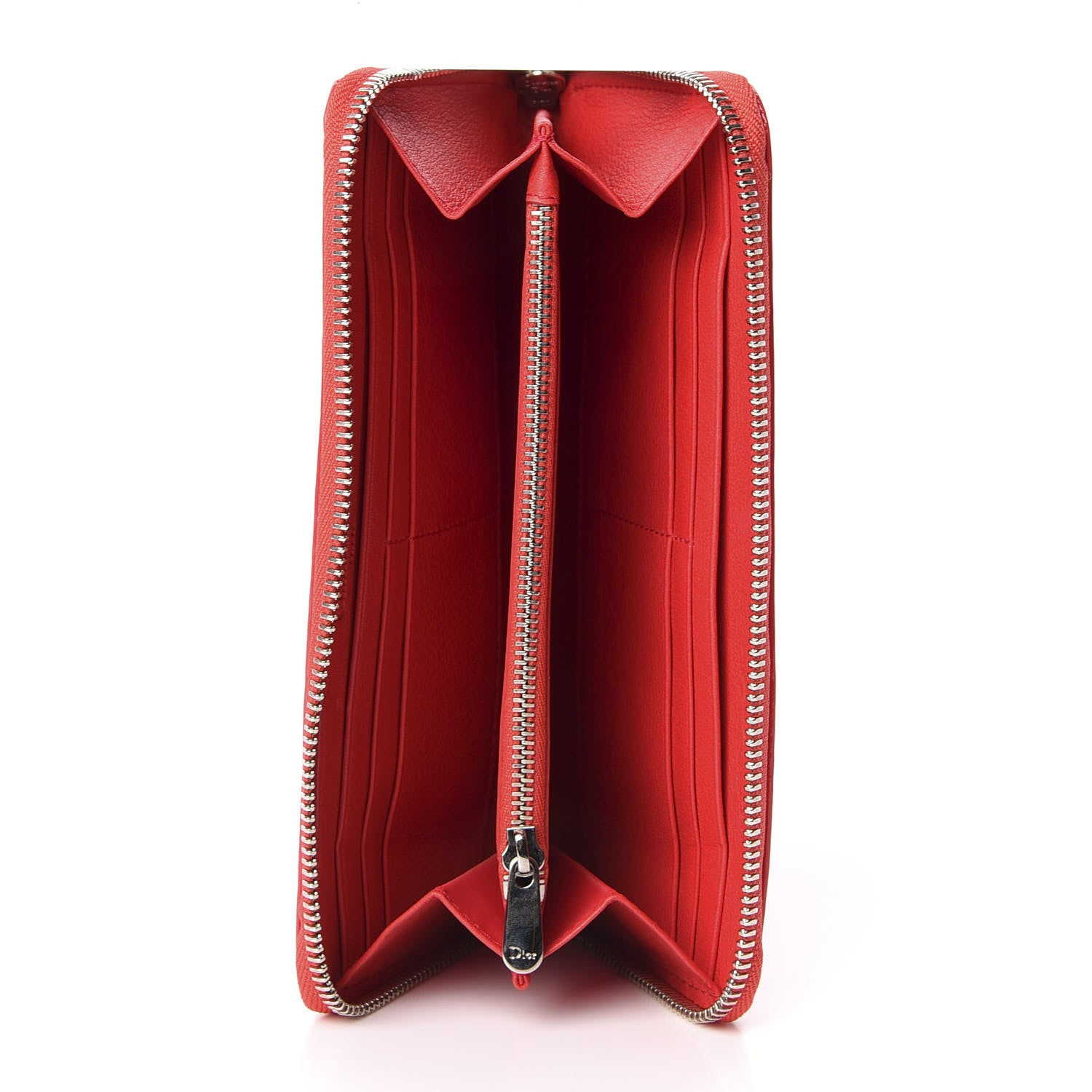 Christian Dior Patent Cannage Lady Dior Continental Zip Wallet Red 5 of 6
