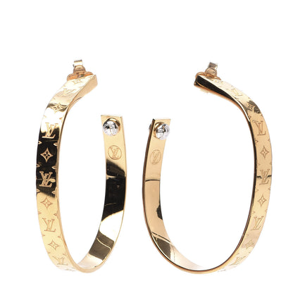 Louis Vuitton Nanogram Hoop Earrings Gold 1 of 10