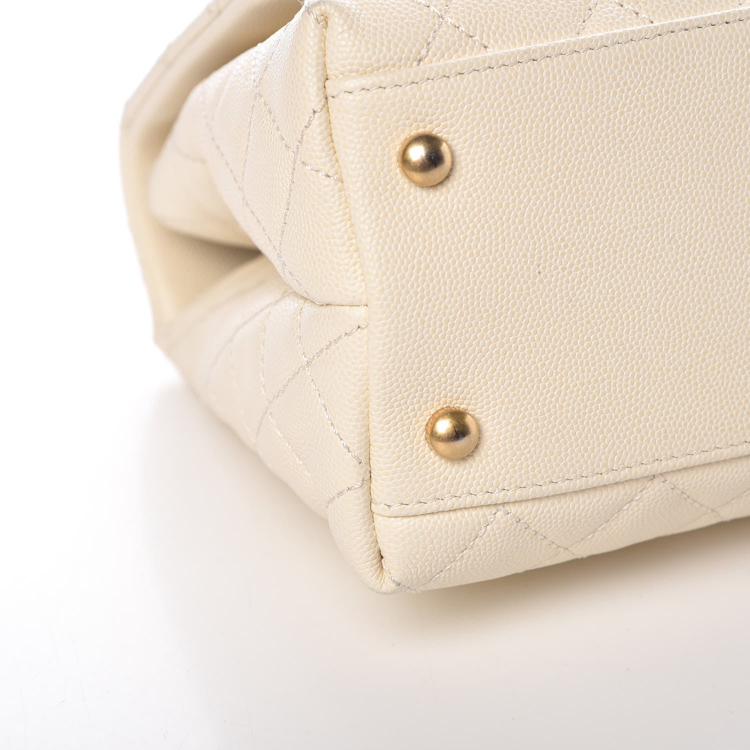 Chanel Caviar Lizard Quilted Small Coco Handle Flap Ivory 12 of 14