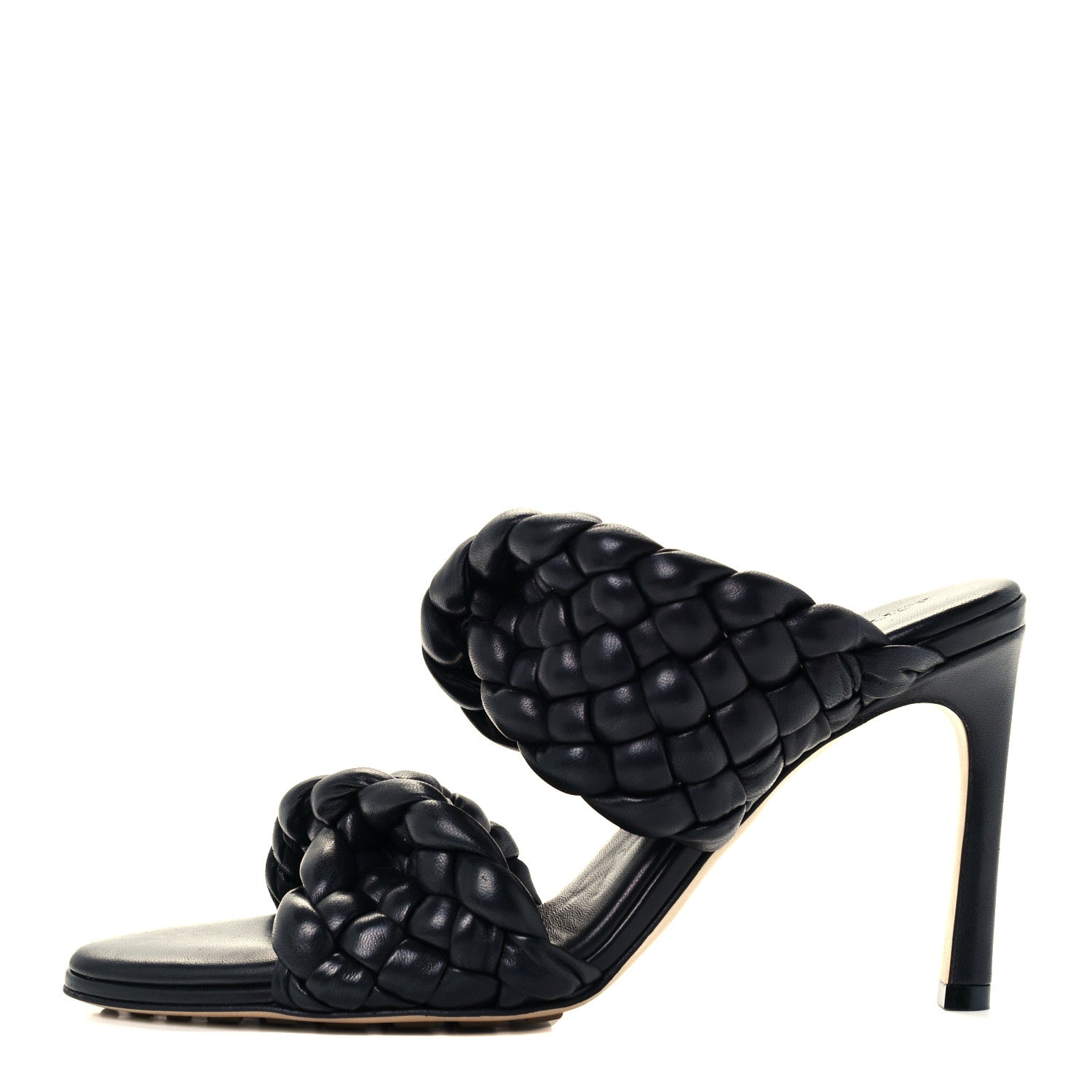 Bottega Veneta Nappa Twisted Padded Intrecciato Curve Slide Sandals 36 Black 1 of 10