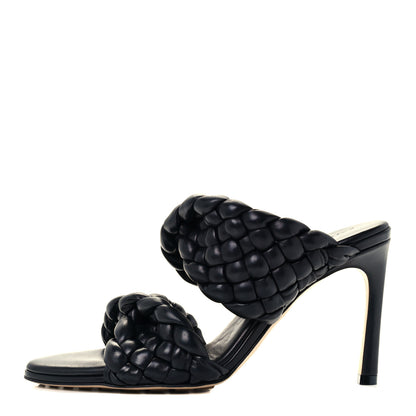 Bottega Veneta Nappa Twisted Padded Intrecciato Curve Slide Sandals 36 Black 1 of 10