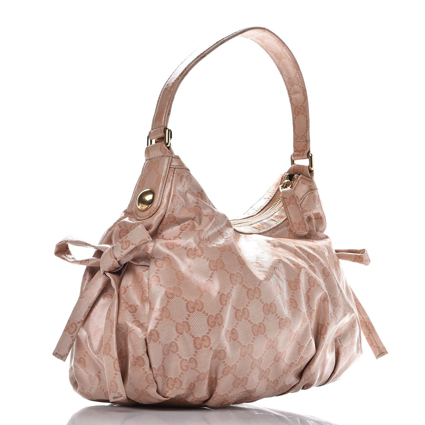 Crystal Monogram Web Hobo Blush