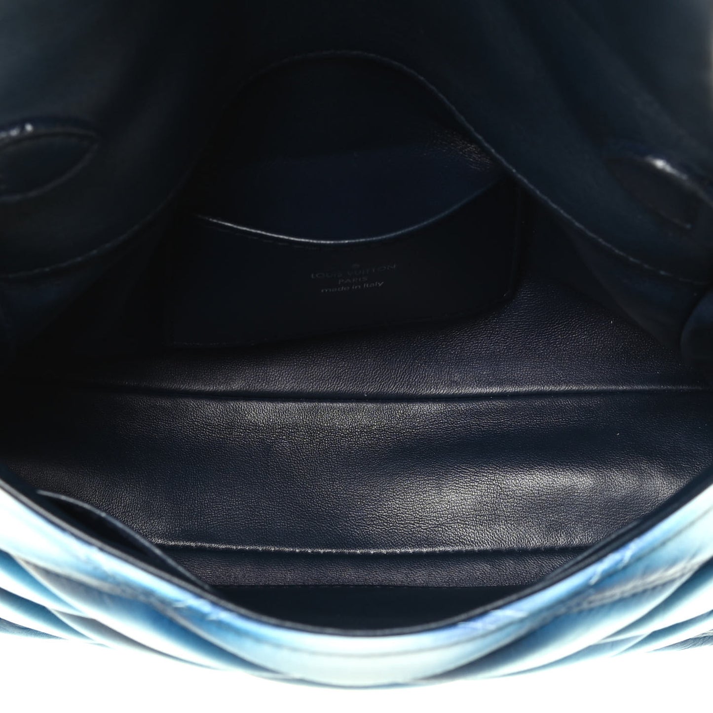 Lambskin Malletage Contraste GO-14 PM Blue