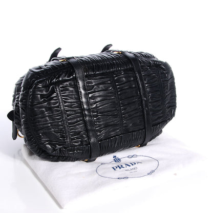 Prada Nappa Gaufre Dome Satchel Black 4 of 10