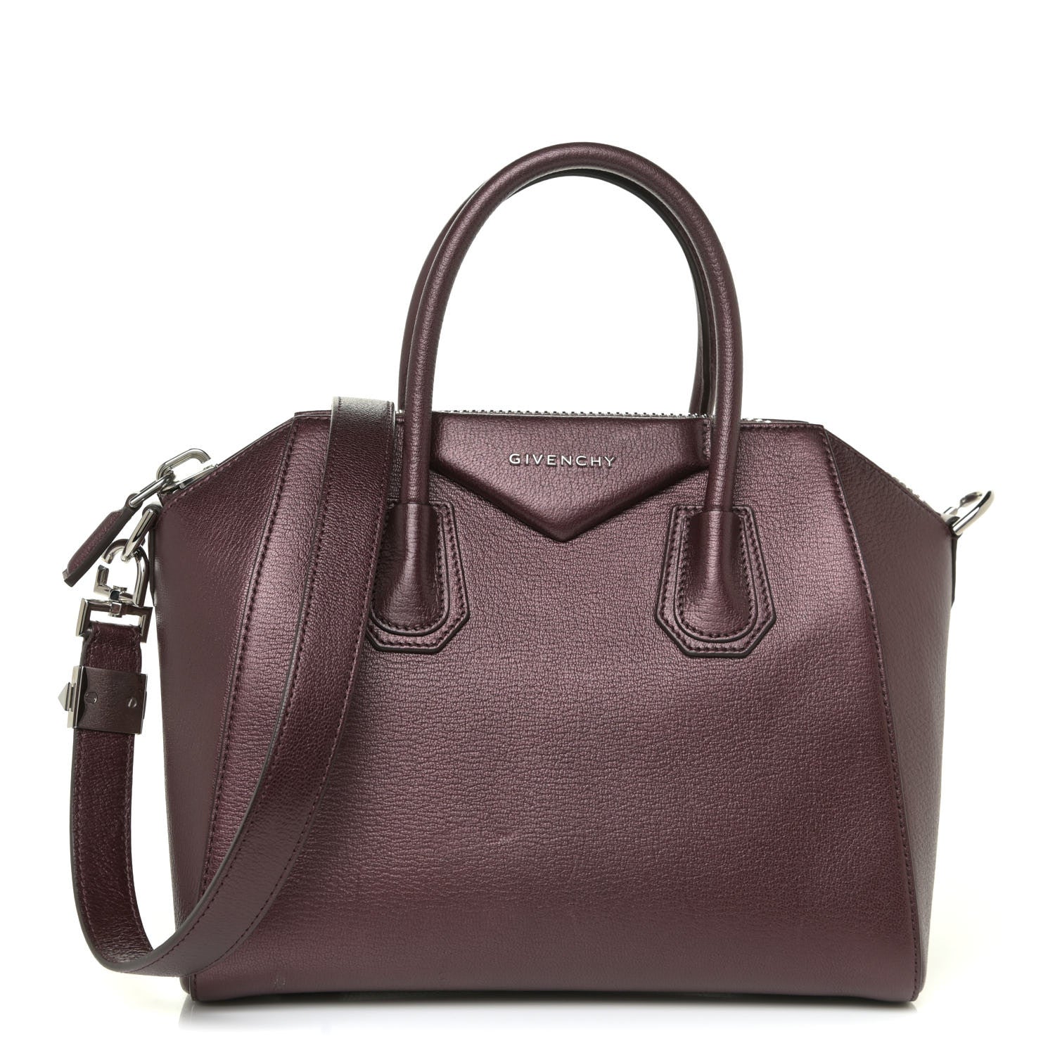Givenchy Metallic Sugar Goatskin Small Antigona Oxblood 1 of 14