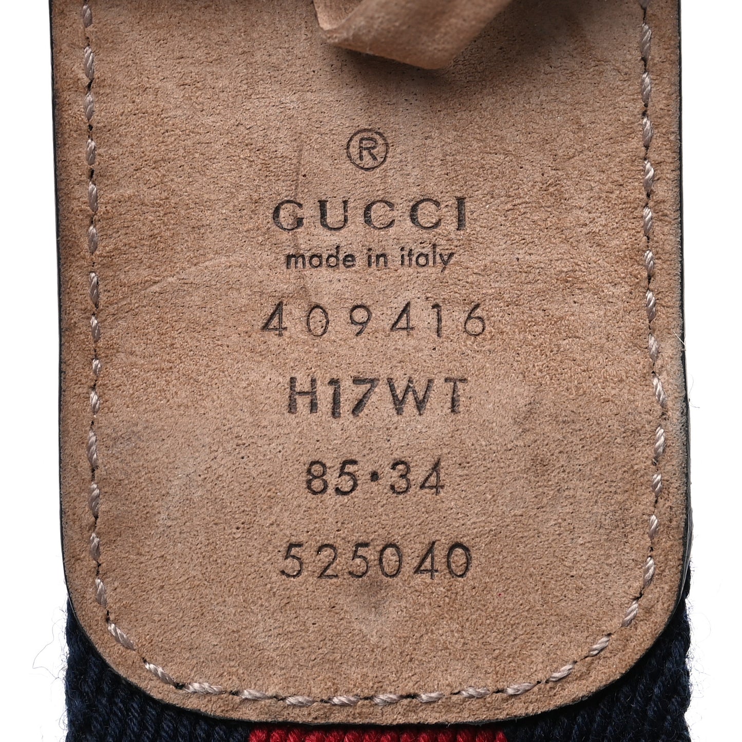 Nylon Calfskin Double G Web 40mm Belt 85 34 Blue Red Black