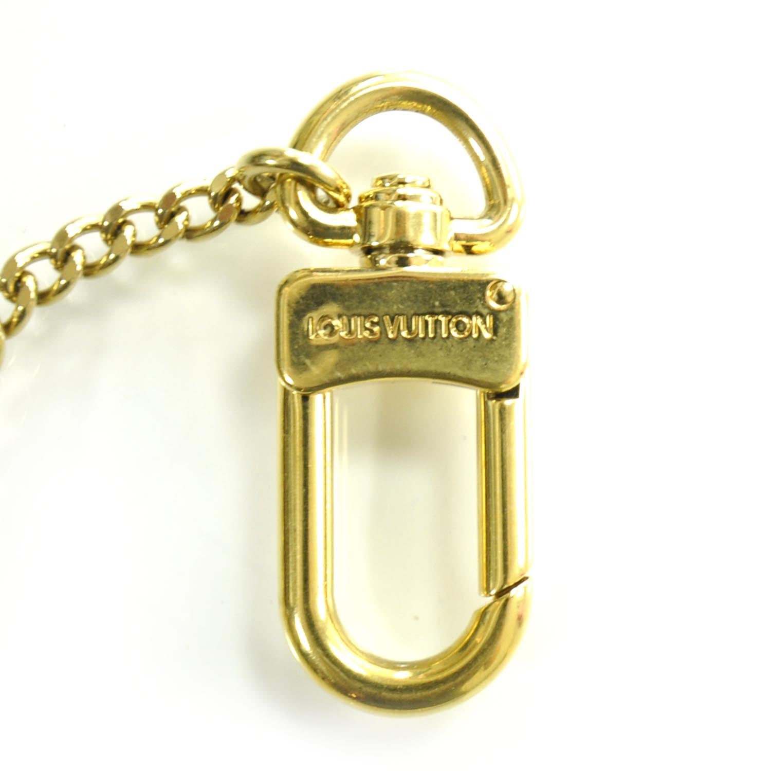 Louis Vuitton Metal Pochette Extender Key Ring Chain Gold 6 of 6