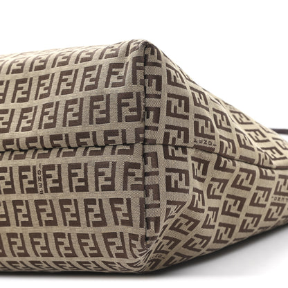 Fendi Zucchino Shopping Tote Beige Tobacco 10 of 11
