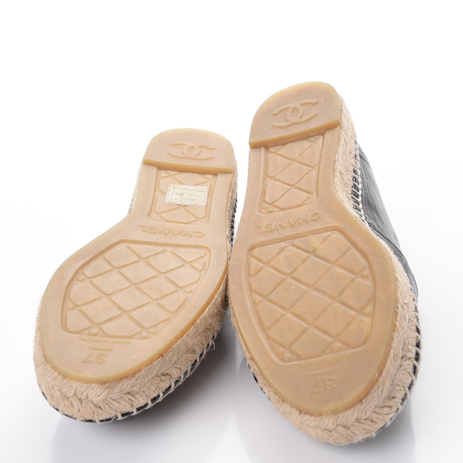 Chanel Lambskin CC Espadrilles 37 Black 5 of 10