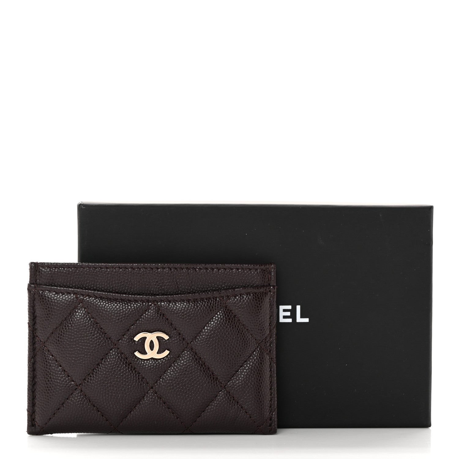 Chanel Caviar Quilted Card Holder Dark Brown 9 of 9