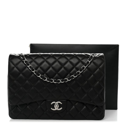 Chanel Lambskin Quilted Maxi Double Flap Black 13 of 13