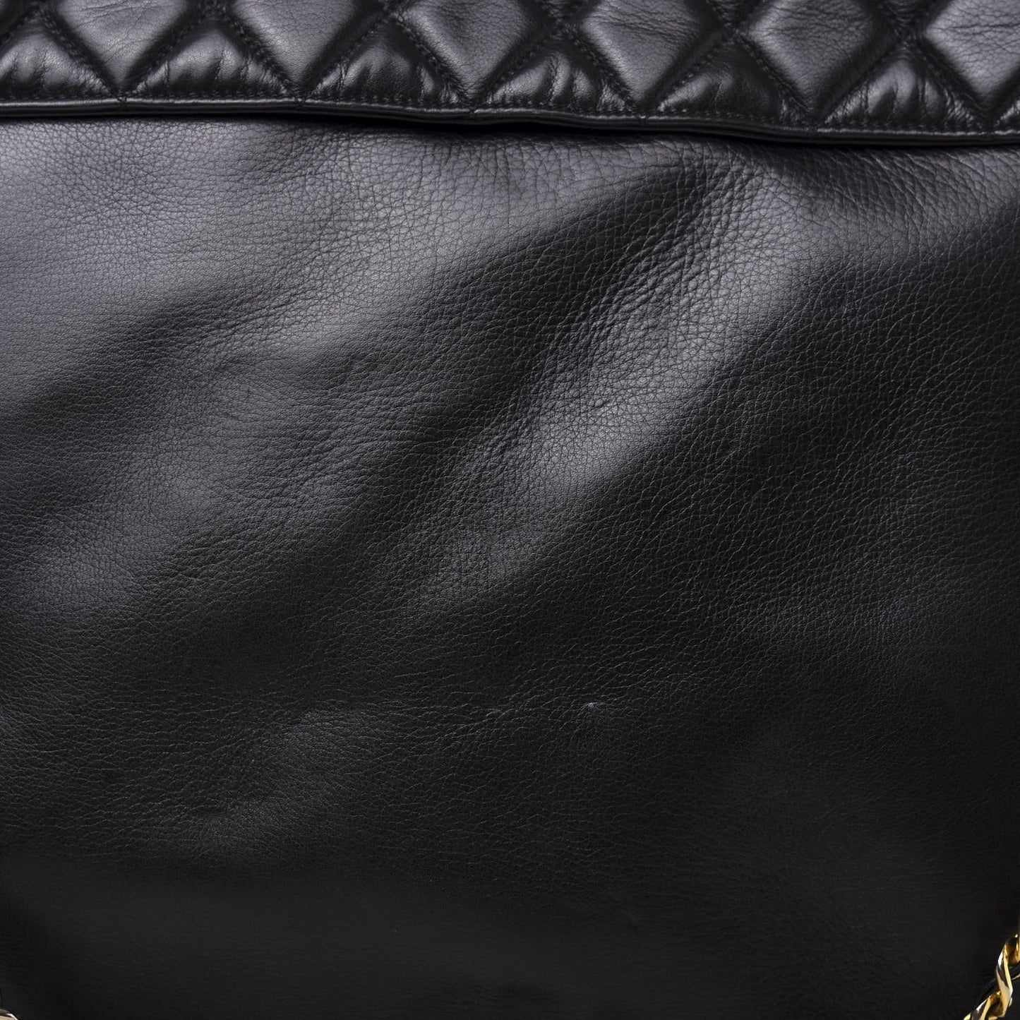 Calfskin Quilted Large Shoulder Bag Black