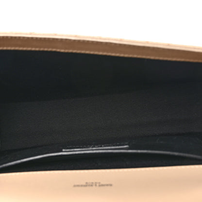 Saint Laurent Grain De Poudre Textured Mixed Matelasse Medium Triquilt Monogram Satchel Dark Beige 5 of 10