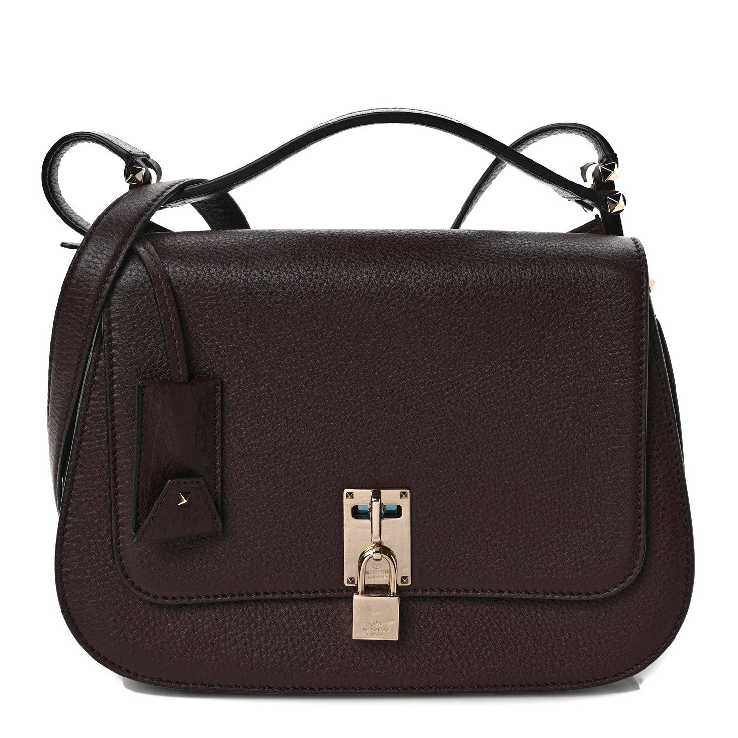 Valentino Garavani Pebbled Calfskin Joylock Flap Messenger Bag Deep Rubin 1 of 9
