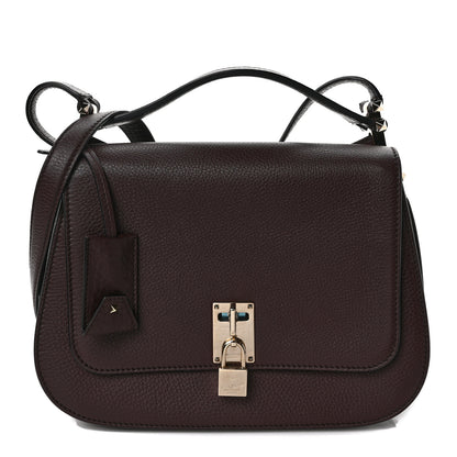 Valentino Garavani Pebbled Calfskin Joylock Flap Messenger Bag Deep Rubin 1 of 9